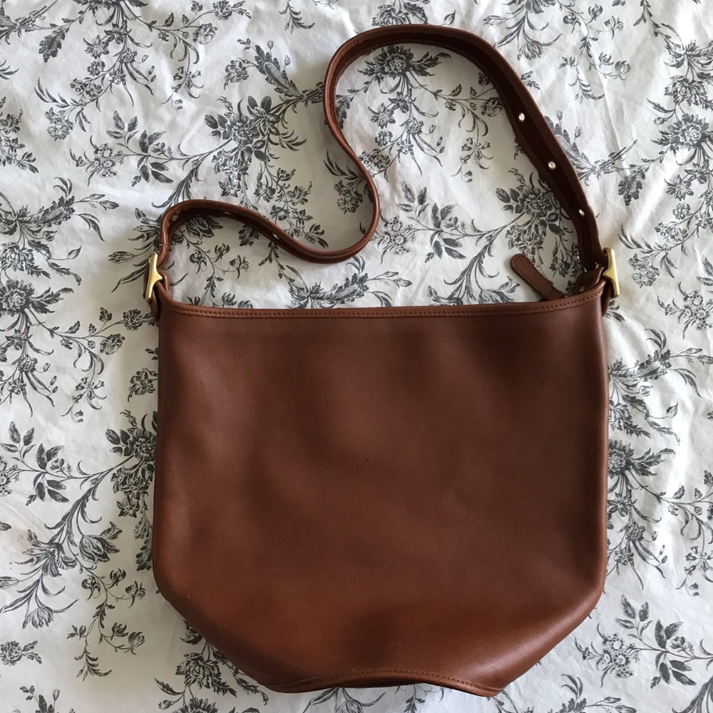 Vintage Brown Leather Coach Shoulder Bag